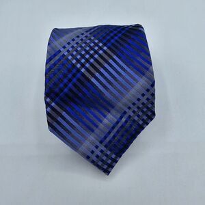 Necktie Mens Vintage George Formal 58"Lx3.5"W Blue Tie 100% silk